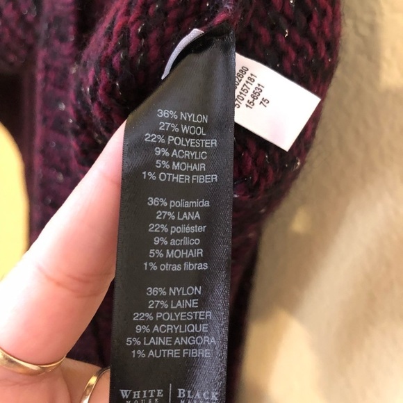 WHITE House black market Marl belted poncho sweater size S - Picture 9 of 10